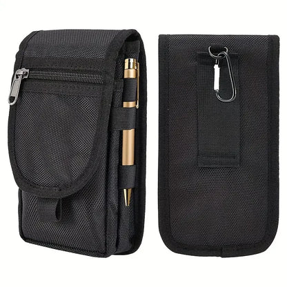 Aichashi Flip Phone Bag With Three Compartments For Casual Pen Insertion And Waist Hanging Men's Belt Loop Pouch Large Capacity Wallet