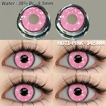 Aichashi 1 Pair Fashion Pink Cosplay Anime Lenses Color Contact Lenses for Eyes Cosmetics Purple Lenses Yearly Eye Contact Lens