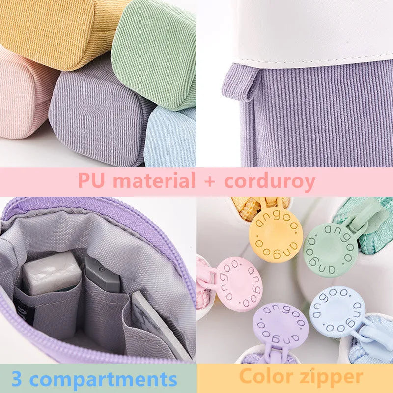 Aichashi BACK TO SCHOOL Creative Retractable Pencil Case School Stationery Storage Bag Kawaii Solid Color Pen Case Cute Pen Holder Gifts for Kid Pen Bag