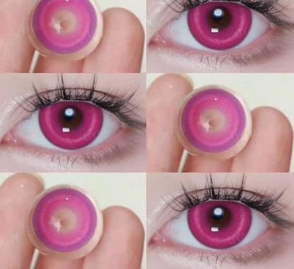 1 Pair Korean Fashion Lenses Pink Cosplay Anime Lenses Color Contact Lenses for Eyes Cosmetics Colored Lenses Red Lenses