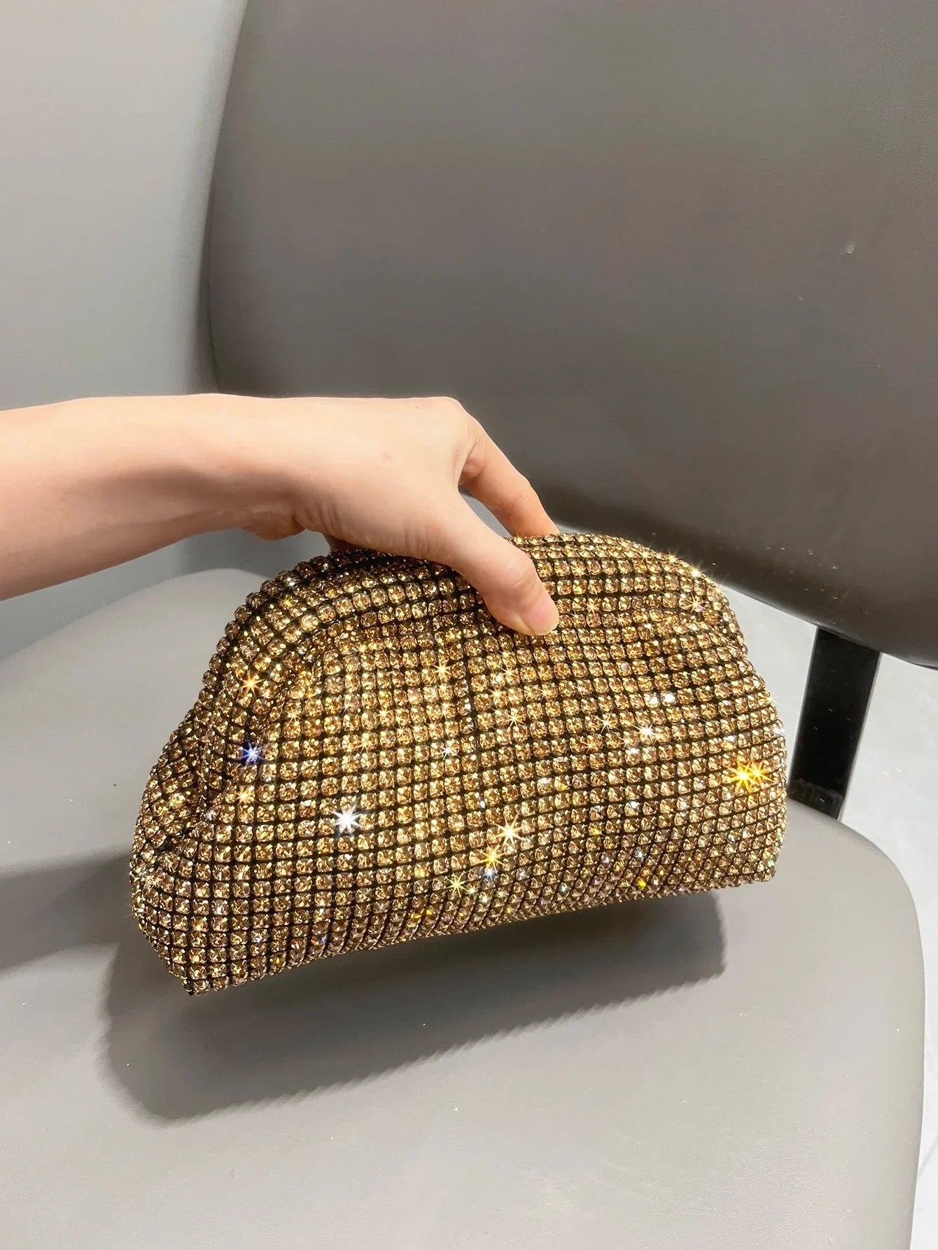 Aichashi Luxury Designer Rhinestones Clutch Purse Bag for women handle bag Shoulder Bag Purse evening bag banquet bag