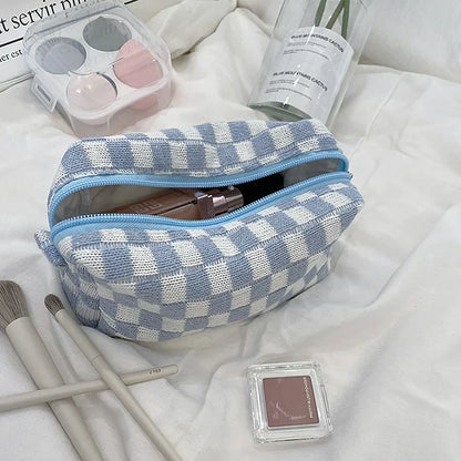 Aichashi BACK TO SCHOOL OUTFIT Cute Pencil Case Storage bag Cosmetic Bag Large capacity Knitting INS Korean Stationery school Supplies