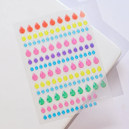 1PC 5D Macaron Flower/Fruit Nail Charms Sticker Embossed Bear/Rabbit/Letter Nails Slider Decals Summer Adhesive Manicure Decor&Y