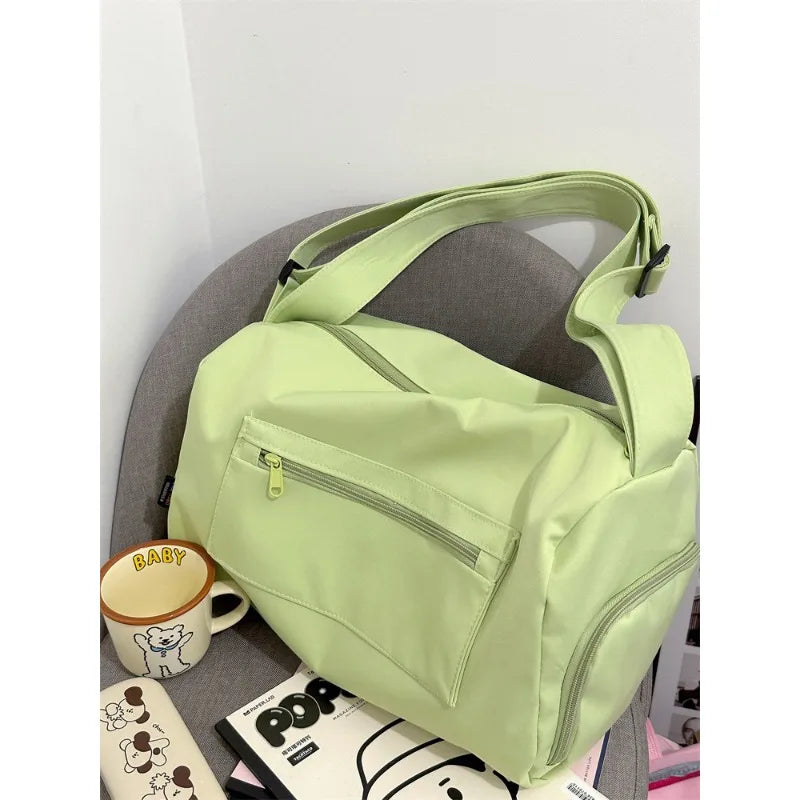 Aichashi Large Crossbody Travel Tote Bags for Women 2024 Canvas Shoulder Messenger Bag Sports Yoga Satchels Fashion Woman Handbag