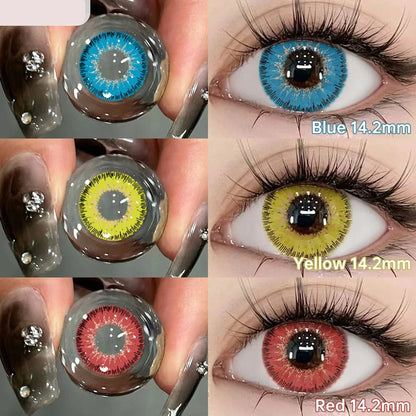 aichashi -2PCS/1Pair Halloween COSPALY Series Colorful Lenses for Eyes Colored Cosmetic Contact Lenses Crazy Lens for Yearly Use