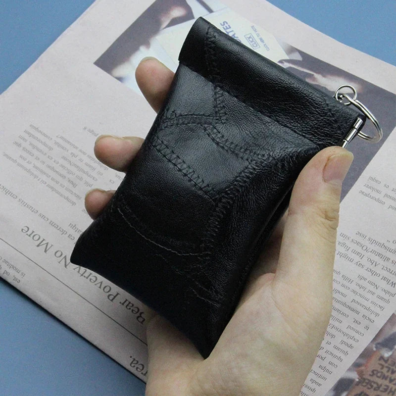 Aichashi 2024 New Fashion Leather Long Pocket Key Wallet Keyring Coin Purse Women Men Small Short Money Change Bag Little Card Holder