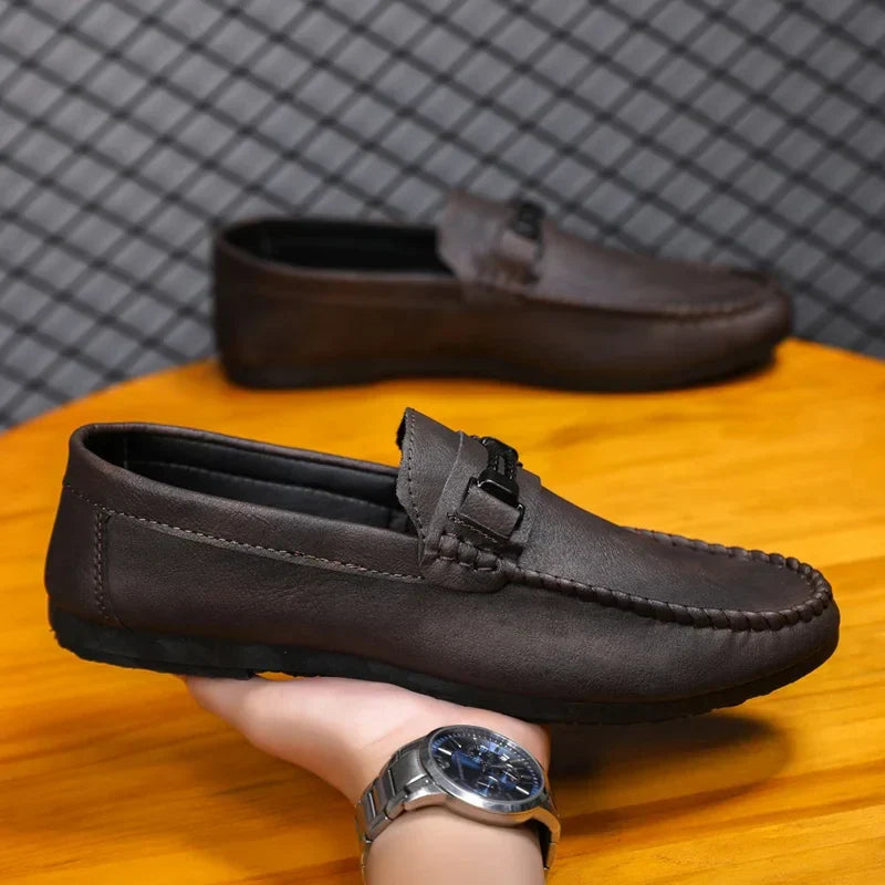 Aichashi New Shoes for Men Casual Leather Shoes Slip-On Comfortable Driving Shoes Loafers Men Zapatos Para Hombre