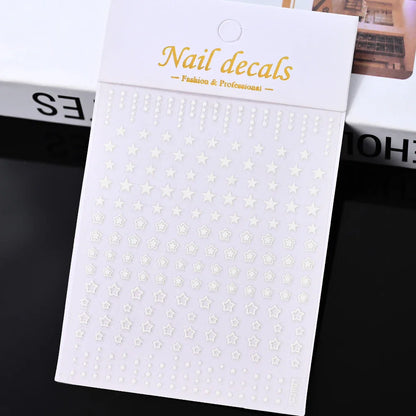 3D Gold Sun/Moon/Star Bronzing Nail Art Sticker 8*10cm Laser Star Moon Design Nail Decal Gold Silver Self-Adhesive Slider