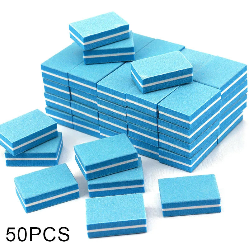 50Pc Professional Mini Nail Art buffer 100/180 Sandpaper Manicure Care File Sanding Polishing Nails File Grinding Equipment Tool