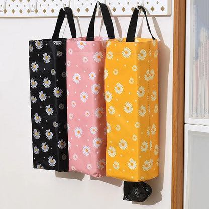 Aichashi Grocery Bag Holder Wall Mount Plastic Bag Holder Dispenser Hanging Storage Trash Garbage Bag Home Kitchen Garbage Organizer