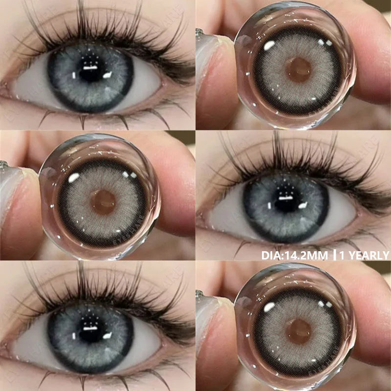 Aichashi 1pair Natural Color Contact Lenses for Eyes Gray Pupils Lens Blue Lenses Beautiful Pupil Yearly Makeup Green Eye Lenses