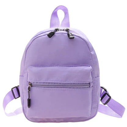 Aichashi Korean Nylon holographic backpack Women Casual Solid Color Small Schoolbag Travel Bag For Teenager Student School Bag Back