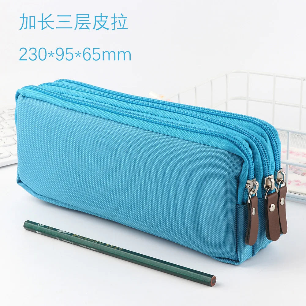 Aichashi BACK TO SCHOOL 3 Zippers Pencil Case School Supplies Trousse Scolaire Korean Stationery Large Capacity Pencil Pouch Estuche Kalemlik Pencilcase