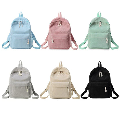 Aichashi Fashion Backpack Corduroy Women Backpacks For Teenager Girls Student School Bag Backpack Striped Female Shoulder New Travel Bags