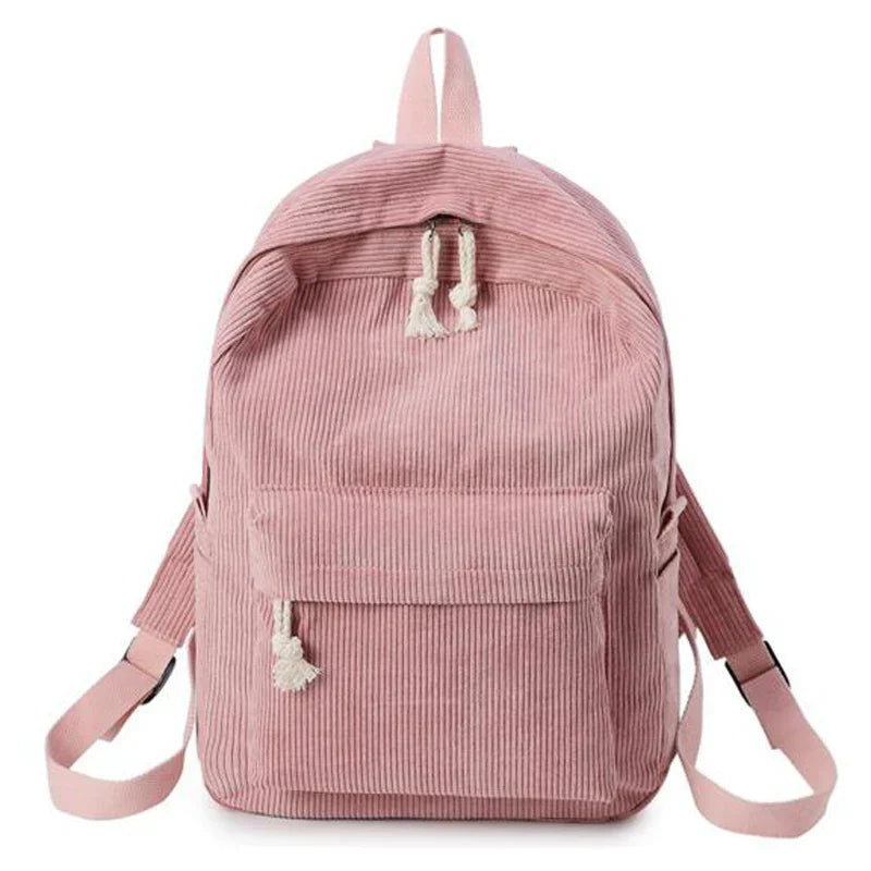 Aichashi Fashion Backpack Corduroy Women Backpacks For Teenager Girls Student School Bag Backpack Striped Female Shoulder New Travel Bags