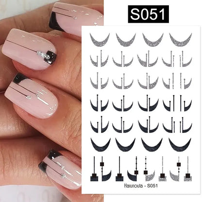 Aichashi 3D Laser Sakura Flower Nail Sticker Aurora Decals Glitter Star Butterfly Floral Adhesive Sliders Cherry Blooming Manicure