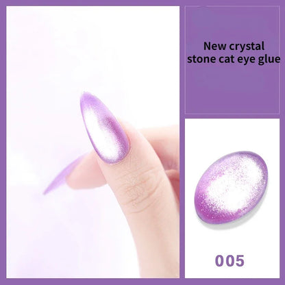 Aichashi Laser Rainbow Cat Eye Gel Magnetic Nails Polish Reflective Sparkling Glitter Gel Can Be Use on Any Color Nail Accesorios