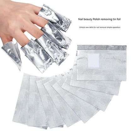 50/100pcs/set Nail Removal Aluminum Foil Paper with Cotton Pads Removal Nail Art Removal Tin Foil Tool Nail Supplies