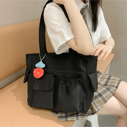 Aichashi BACK TO SCHOOL Bag Women Messenger Bag Preppy Student Book Bag Nylon Shoulder Bag Commuter Handbag Women