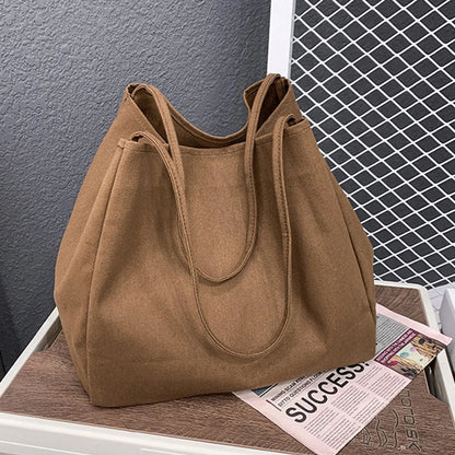 Aichashi Casual Large Capacity Canvas Shopper Totes High Quality Eco Reusable Grocery Handbag For Women Travel Shoulder Bags Daily Pouch