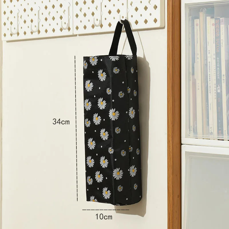 Aichashi Grocery Bag Holder Wall Mount Plastic Bag Holder Dispenser Hanging Storage Trash Garbage Bag Home Kitchen Garbage Organizer