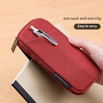 Aichashi Japan Kokuyo Pencil Case Series Double-sided Magnetic Canvas Stationery Case Convenient Carrying Storage Pencil Bag