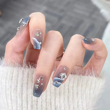 24pcs detachable short press on nails y2k designs fake nails with glue ballet sweet cool girls style artificial false nails tips