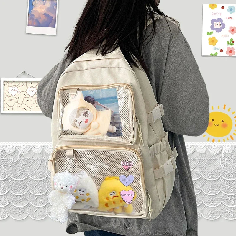 aichashi Japanese Kawaii Itabag Women New  Transparent Backpack Women Large Capacity Ita Backpack School Bags For College Student JK