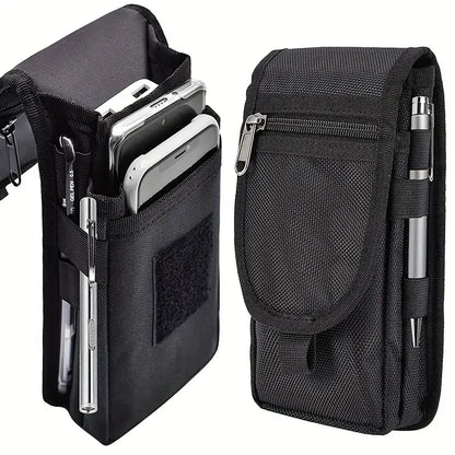 Aichashi Flip Phone Bag With Three Compartments For Casual Pen Insertion And Waist Hanging Men's Belt Loop Pouch Large Capacity Wallet