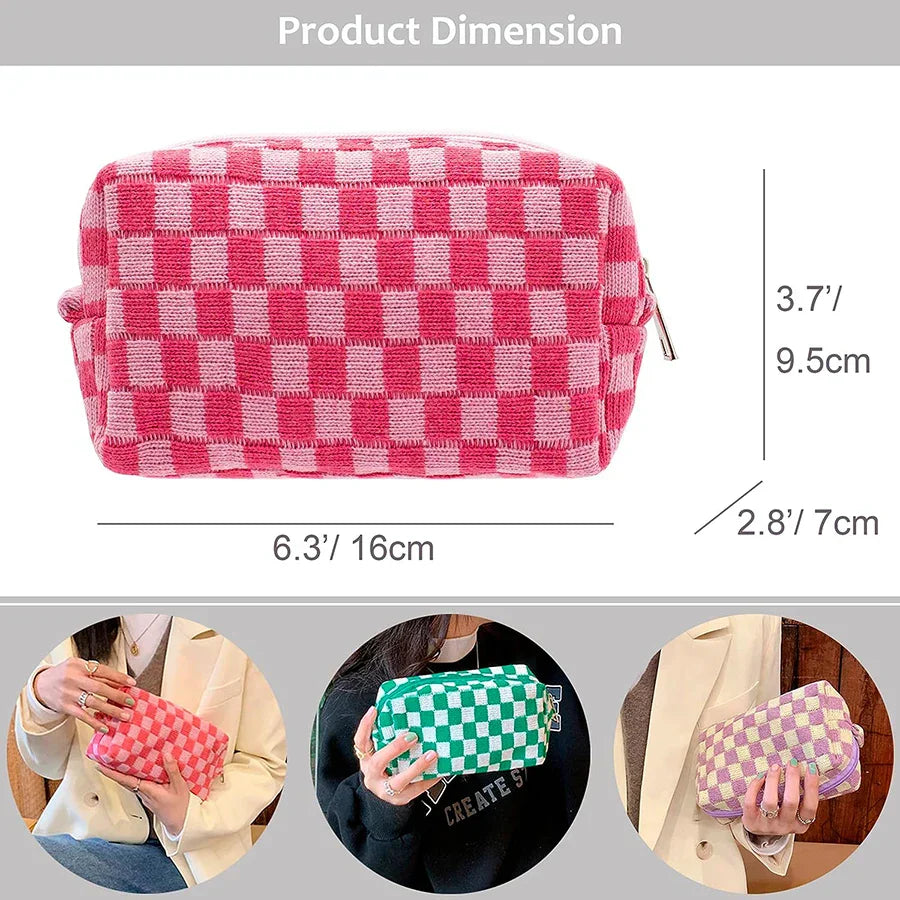 Aichashi BACK TO SCHOOL OUTFIT Cute Pencil Case Storage bag Cosmetic Bag Large capacity Knitting INS Korean Stationery school Supplies