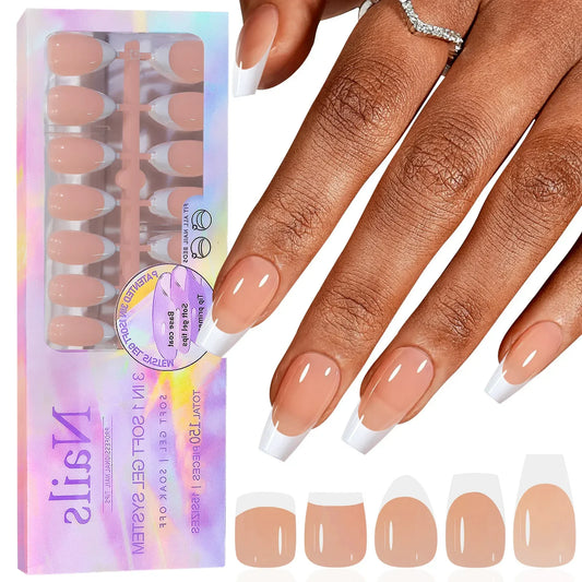 Aichashi 150pcs/boxed New False Nails Press On Nail Long Short Almond Nail Detachable French Style Wearing Manicure Fake Nail Patch