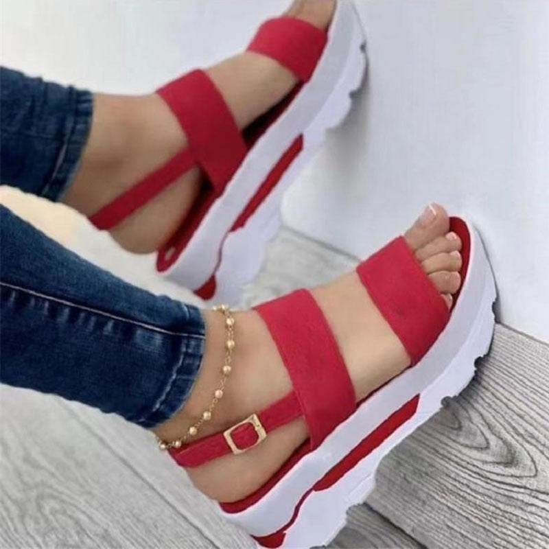 Aichashi Fashion Wedge Female Platform Buckle Strap Street Summer Outdoor Shoes Punk Beach Wedges Women Sandals Sandalias De Mujer