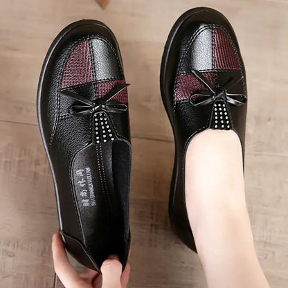 Aichashi 2024 Women Leather Flats Female Flats Spring Shoes Classic Women's Loafers Casual Leather Shoes