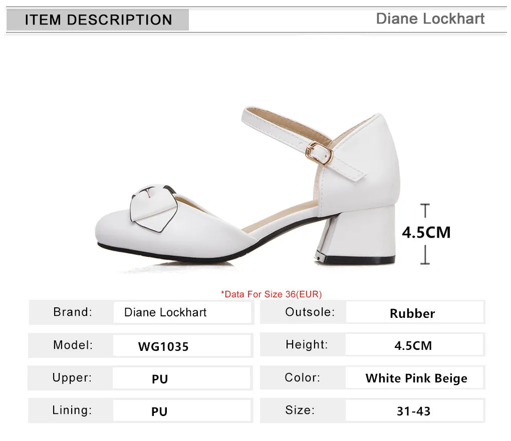 aichashi  -  Spring Women High Heels Mary Jane Pumps Party Wedding White Pink Beige Ankle Strap Buckle Bow Princess Cosplay Lolita Shoes