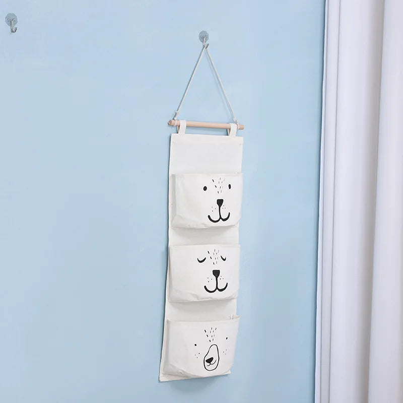 Aichashi Hanging Storage Bag 3 Pocket Waterproof Hanging Organizer for Dorm Living Room Bathroom Home Fabric Wall Closet Organizer