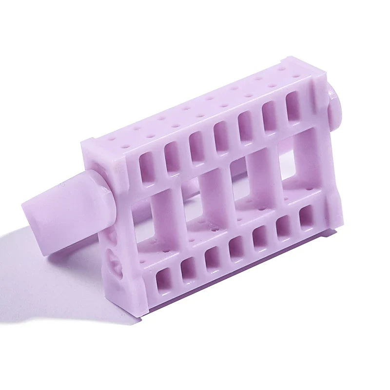 16 Holes plastic Nail Art Grinding Head Bit Holder Displaying Storage Box Nail Drill Bits Holder Container Stand Display Rack