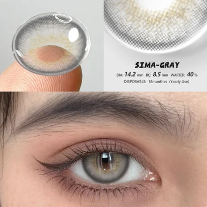 Aichashi NEW Eyes Contact Lenses 1pair Colored Contact Lens for Eye Blue Contact Lens Yearly Use Beauty Makeup Brown Eyes Lenses