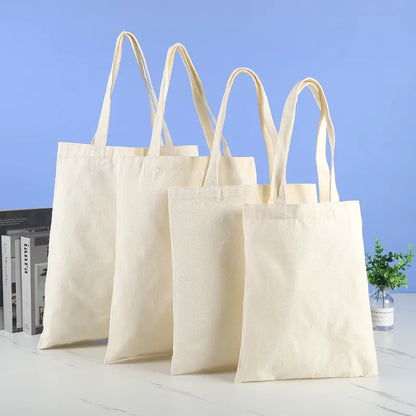 Aichashi Large Capacity Canvas Shopping Bags DIY Painting Pattern Handbag Folding Eco-friendly Cotton Tote Bags