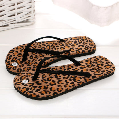 Aichashi Fashion Summer Rubber Sandals Flip Flops Women Men Leopard Slippers Ladies Shoes Indoor Outdoor Flip-Flops Beach Flat Slides