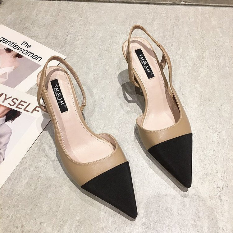 Aichashi High Heel Sandals Women New Women's Shoes Pointed Toe Sandals Women's Stiletto Fashion Shoes Sandals