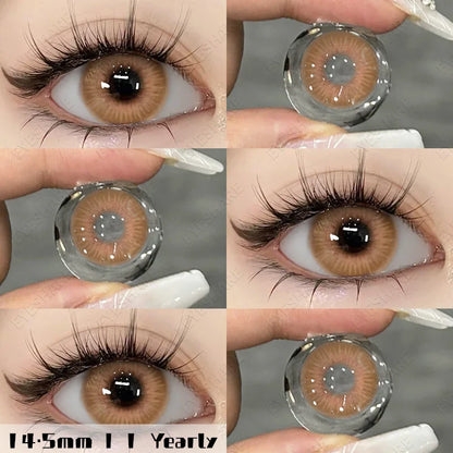 Aichashi 2pcs New Colored Contacts Lenses for Eyes Brown Eyes Contact Lenses Fashion Blue Eye Lens Yearly Makeup Contacts 14.5mm