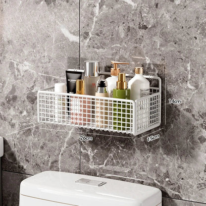 Aichashi Bathroom Storage Multifunctional Toiletries Metal Storage Non-perforated Storage Rack Bathroom Accessories Kitchen Storage