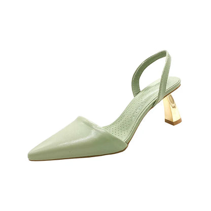 aichashi  -  Sandals Female New Pointed High Heels Fine Heel Baotou Back Hollow Sandals Summer Dress High Heel Ladies Pumps wedges shoes