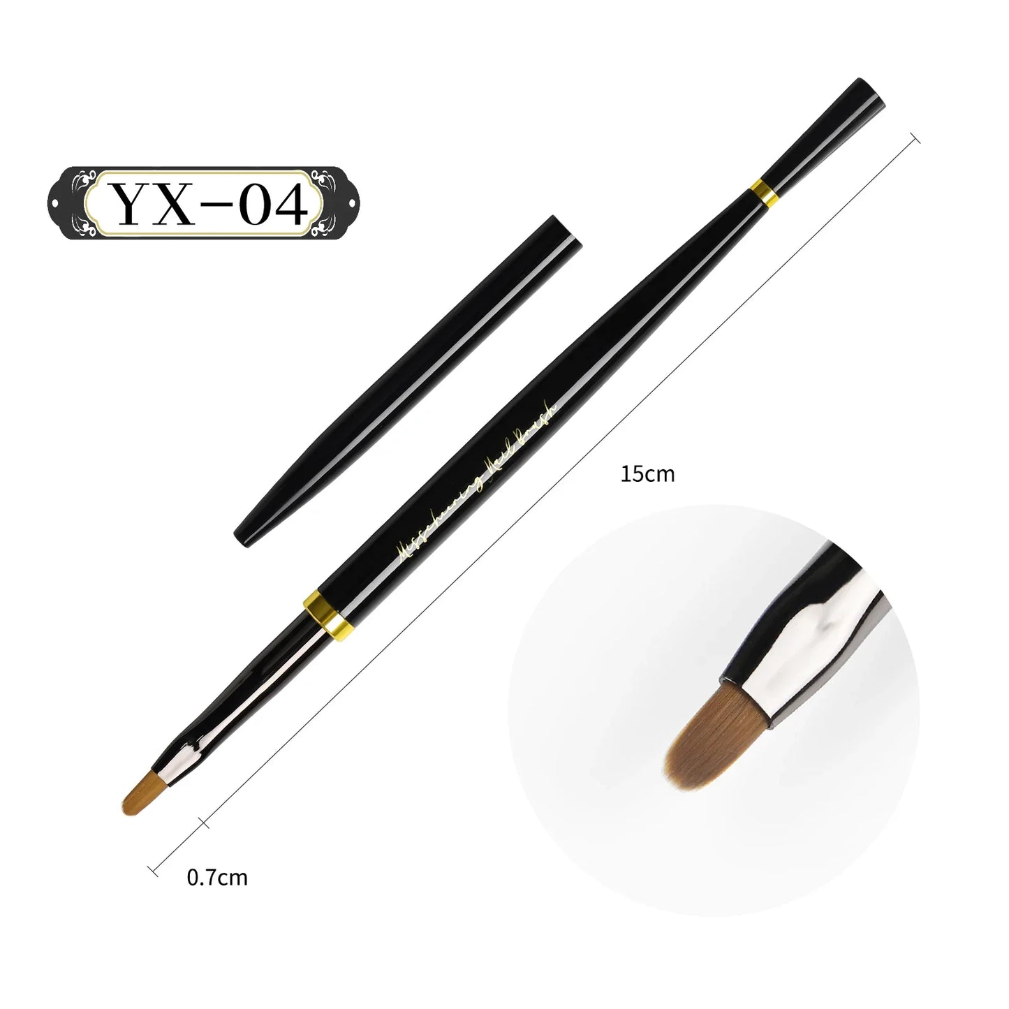 Black Nail Art Brush Gel Brush for Manicure Acrylic UV Gel Extension Pen Fish Nail Polish Painting Drawing Brush Nail Brush