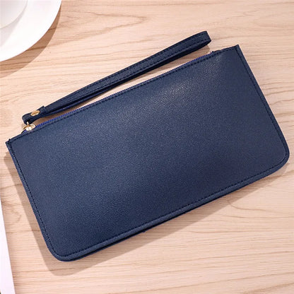 Aichashi Fashion Women PU Leather Zip Clutch Wallet Ladies Phone Storage Bags Long Purse Bag Handbag Card Holder 6 Colors