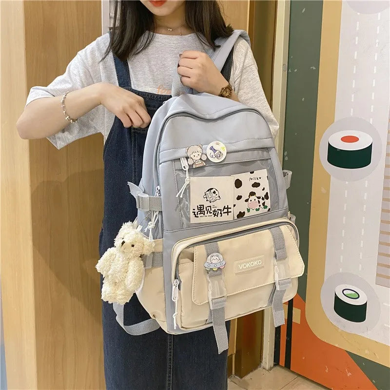 Aichashi Kawaii Women Backpack Waterproof School Bag For Teenager Girl Student Bookbag Laptop Rucksack Cute Female Travel Bagpack Mochila