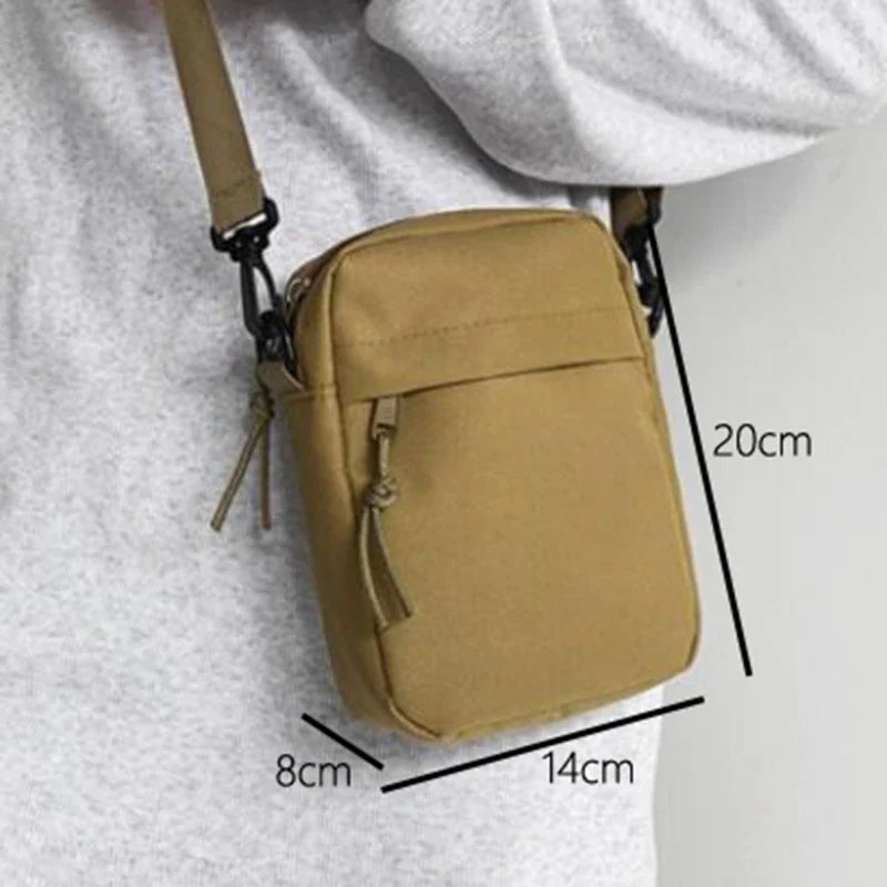 Aichashi Messenger Sling Bags For Men Casual Canvas Small Zipper Crossbody Pouch Simple Small Crossbody Shoulder Bag Men Bag