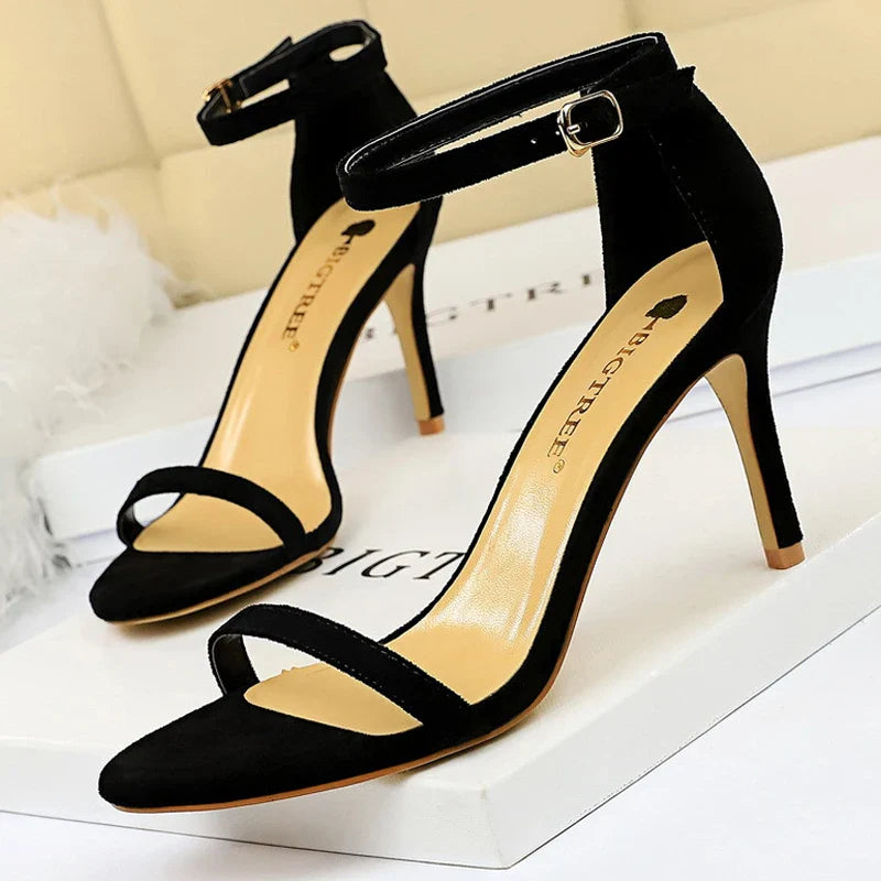 aichashi  -  Shoes New Suede Women Sandals Stiletto Heels 11cm 8 Cm Women High Heels Fashion Summer Sandals Women Pumps Kitten Heels