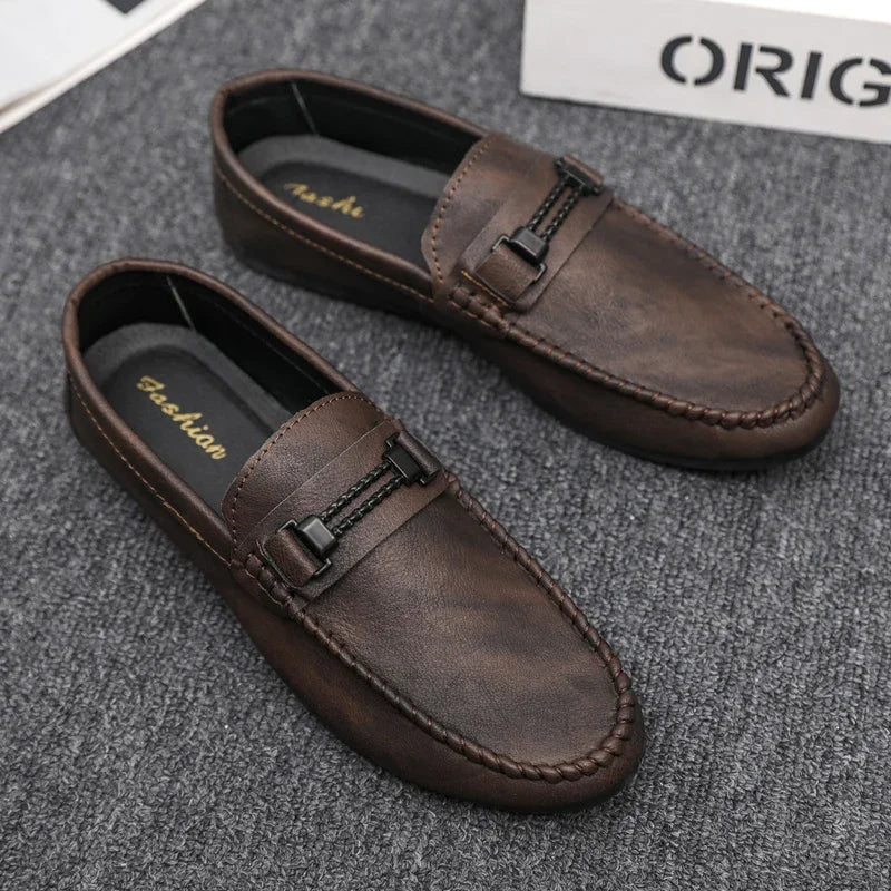 Aichashi New Shoes for Men Casual Leather Shoes Slip-On Comfortable Driving Shoes Loafers Men Zapatos Para Hombre