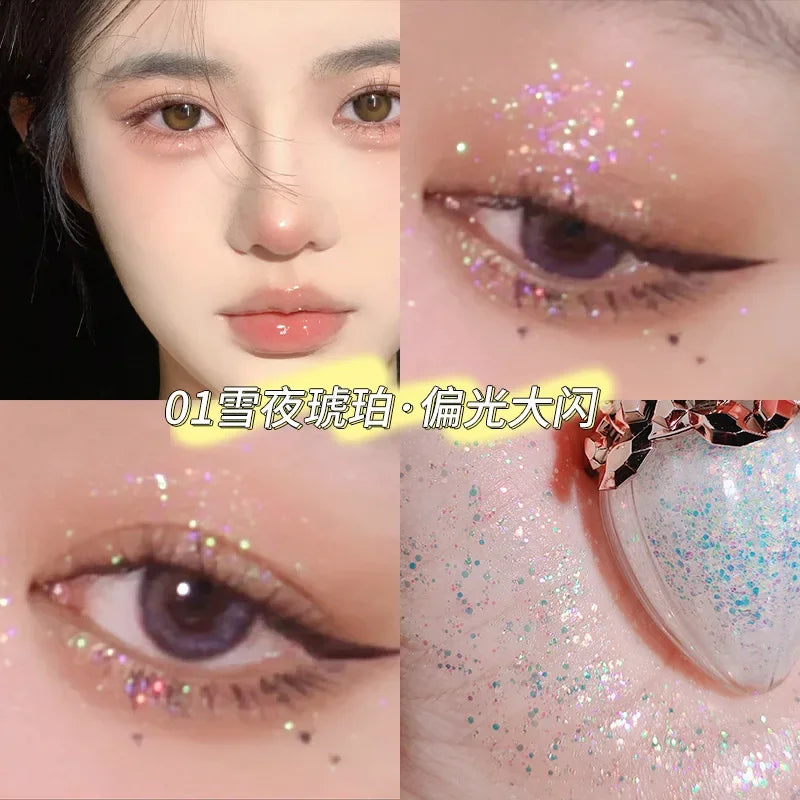 Aichashi Bright Shine Liquid Eye Shadow Glitter Eye Makeup Sequins Pearlescent Fine Flash Highlight Water Proof Korea Cosmetics for Women